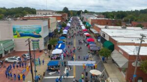 image of festival on Main Street in Rutherfordton